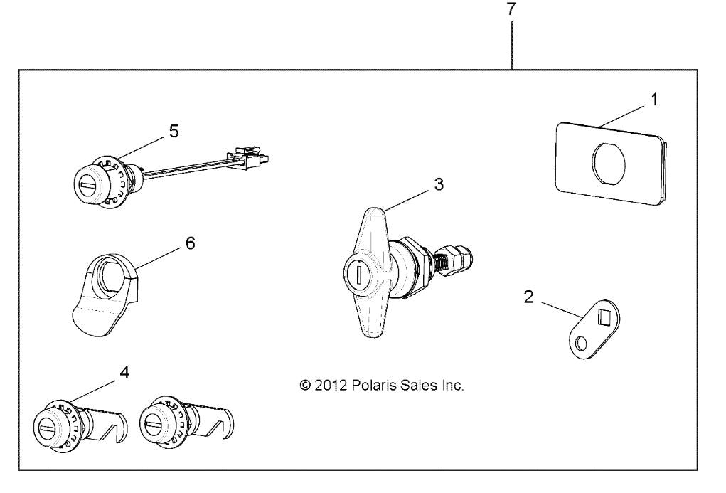 Polaris Lock Set W/T Handle Matched Assembly Part 2634591