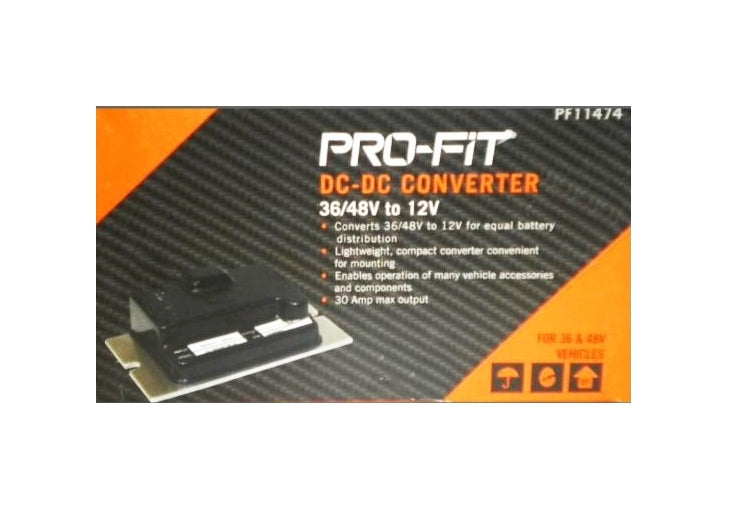 E-Z-GO Pro Fit 30A 36/48 Volt To 12 Volt Dc Converter (Fits Multiple Carts) Part PF11474