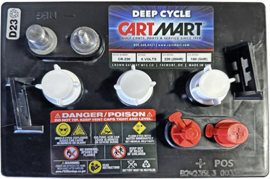 Crown Battery Crown 6 Volt Battery 220 Ah Part CR-220 6V