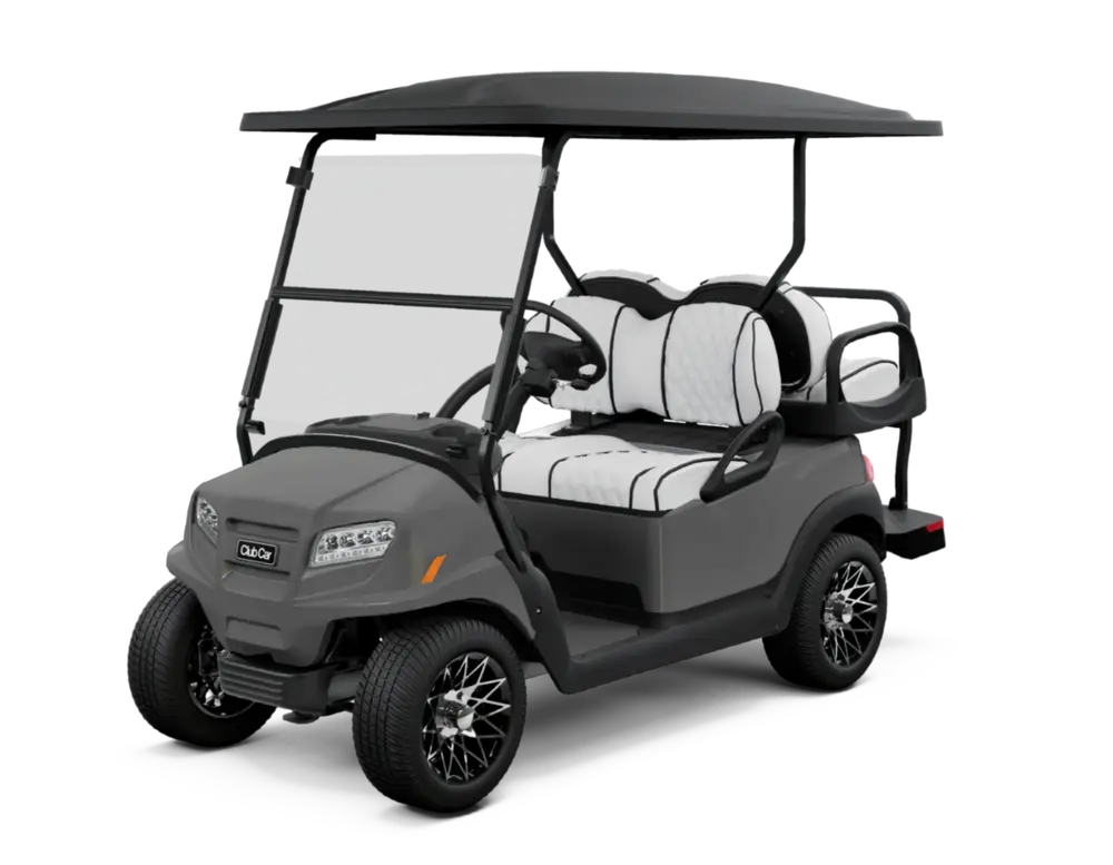 Matte Graphite with Premium White Double Diamond Stitched Seats