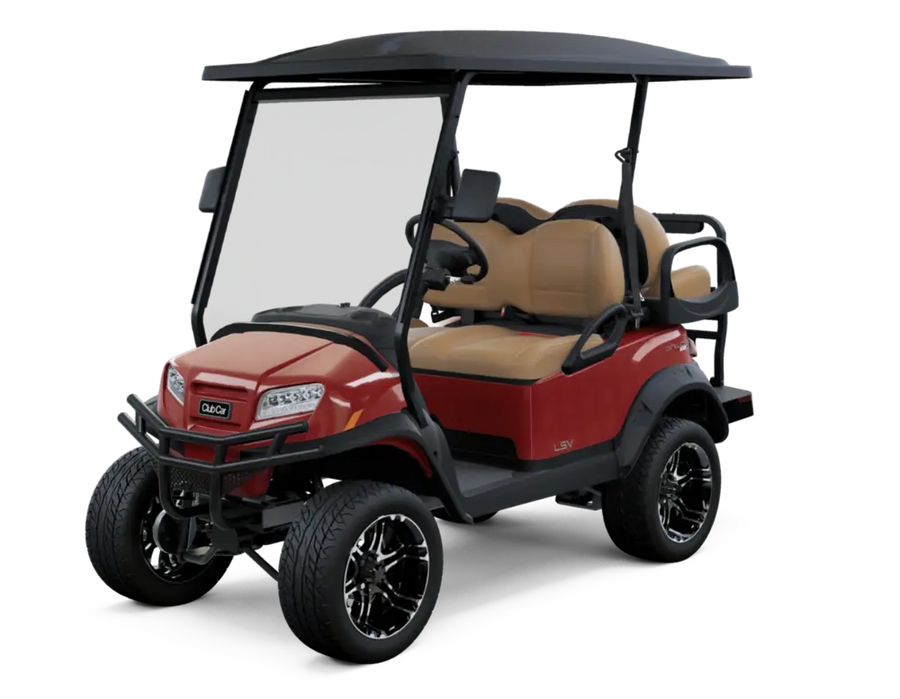 Club Car Onward 4 Passenger Lifted in Candy Apple Red