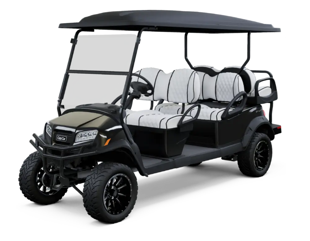 Metallic Black with Premium White Double Diamond Stitched Seats