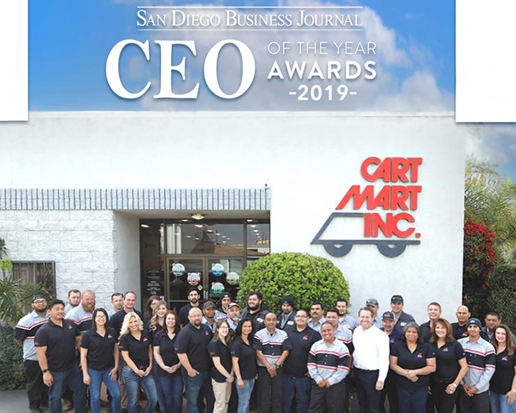 Cart Mart team celebrating Brian Rott's 2019 Most Admired CEO recognition