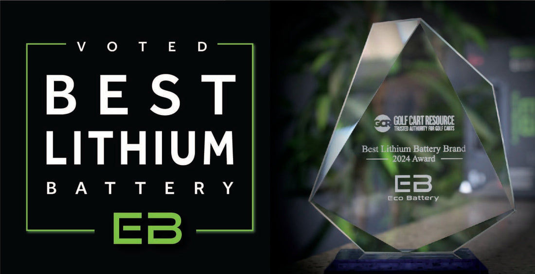 Eco Battery 2024 Best Lithium Battery award from Golf Cart Resource