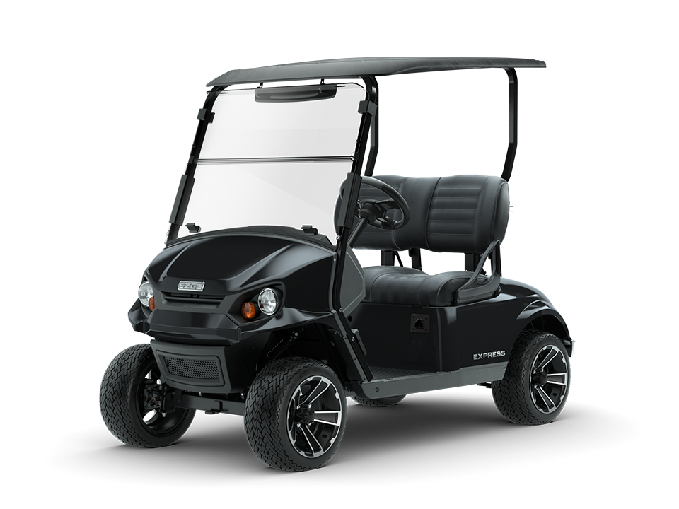 Black E-Z-GO Express 2 two-passenger golf cart - MY2025