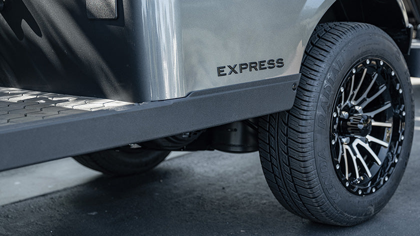 E-Z-GO Express 4 exterior detail and Express badging