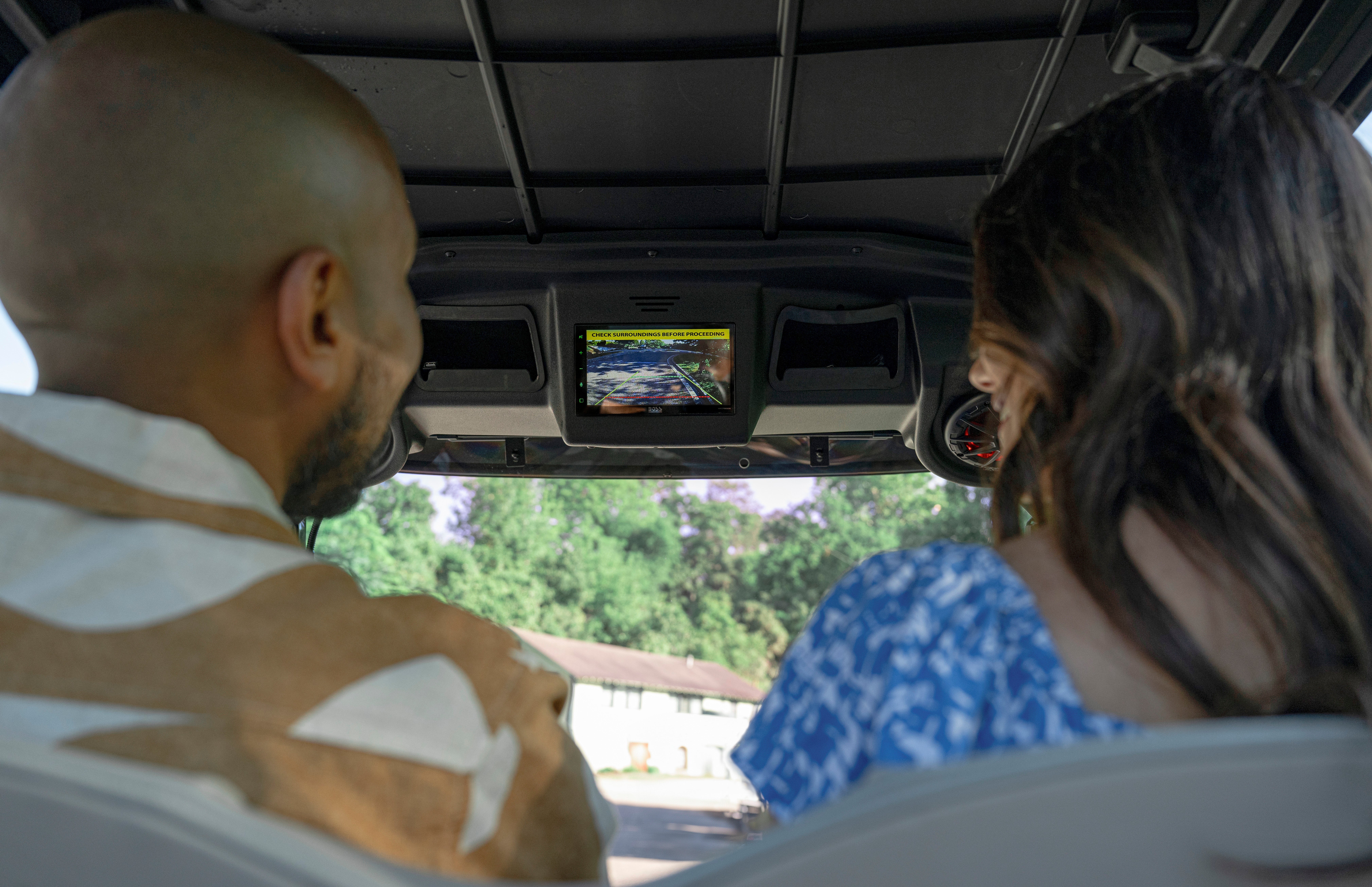 Optional infotainment system in the E-Z-GO Liberty LSV