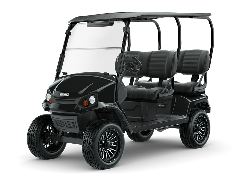 Black E-Z-GO Liberty four-forward-seat golf cart - MY2025