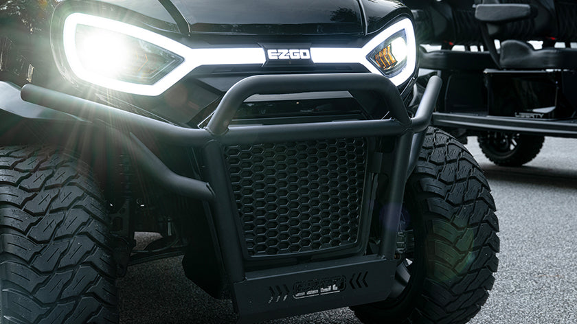 LED headlight detail on the 2027 E-Z-GO Liberty 4