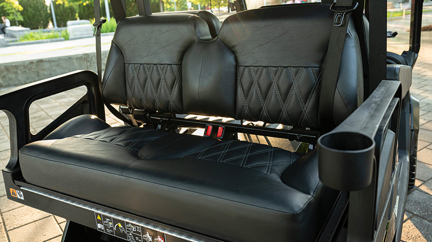 Luxury seating in the 2027 E-Z-GO Liberty 4